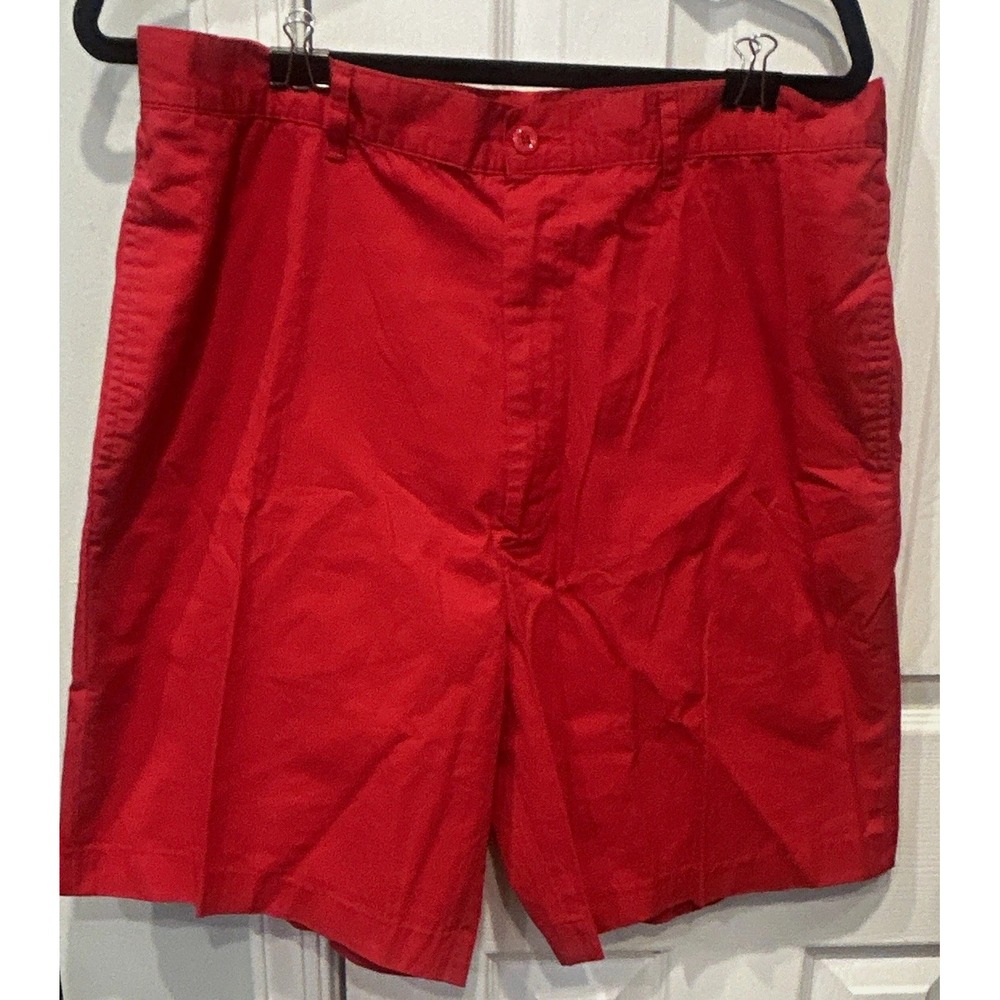 J.CREW Oarsman Red Cotton Chino Shorts Flat Front Zip Pockets Hong Kong Vintage